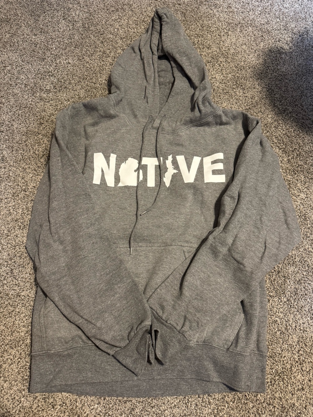 Gray "NATIVE" Pullover Hoodie